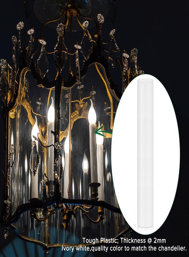 EMNOOTI 6 Inch Tall White Plastic Candle Covers Sleeves,Chandelier Socket Sleeves,Candelabra Base E12 Socket Covers Set of 6 - Image 5